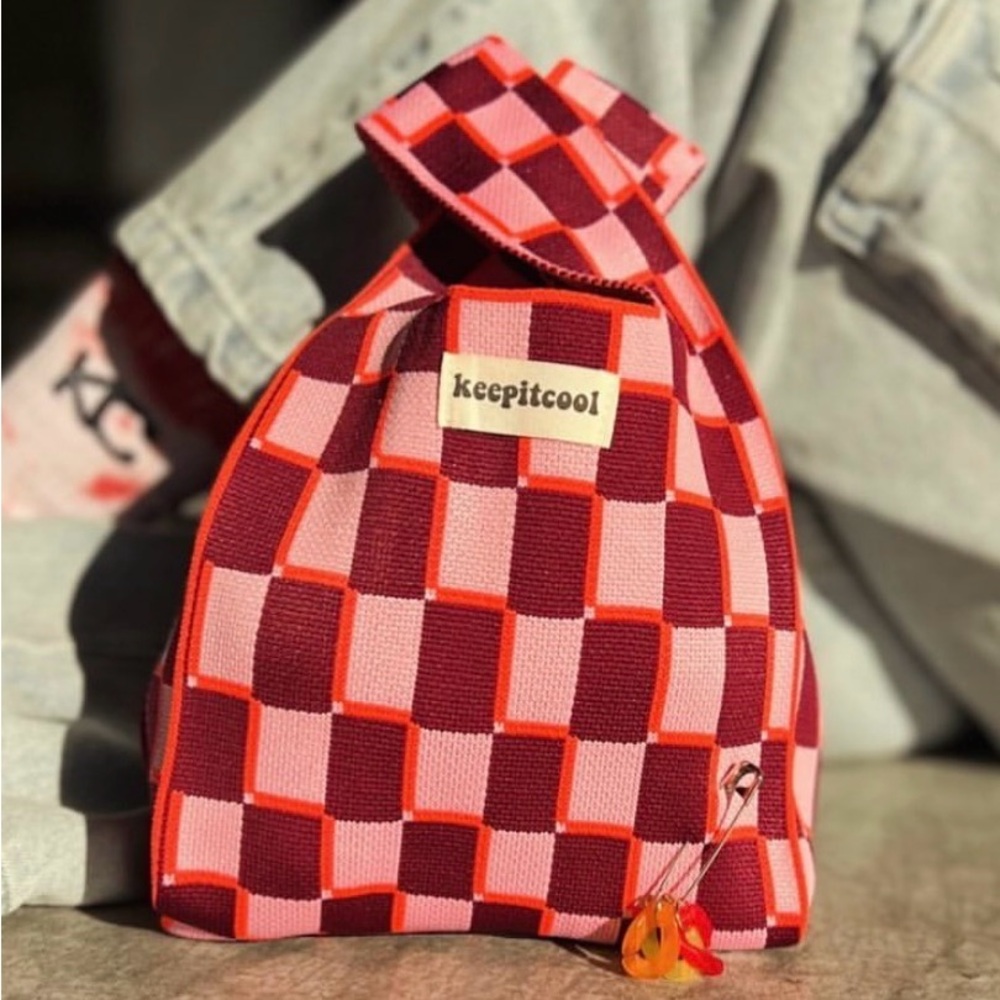 Stylish Pink Checkered Women's Bag